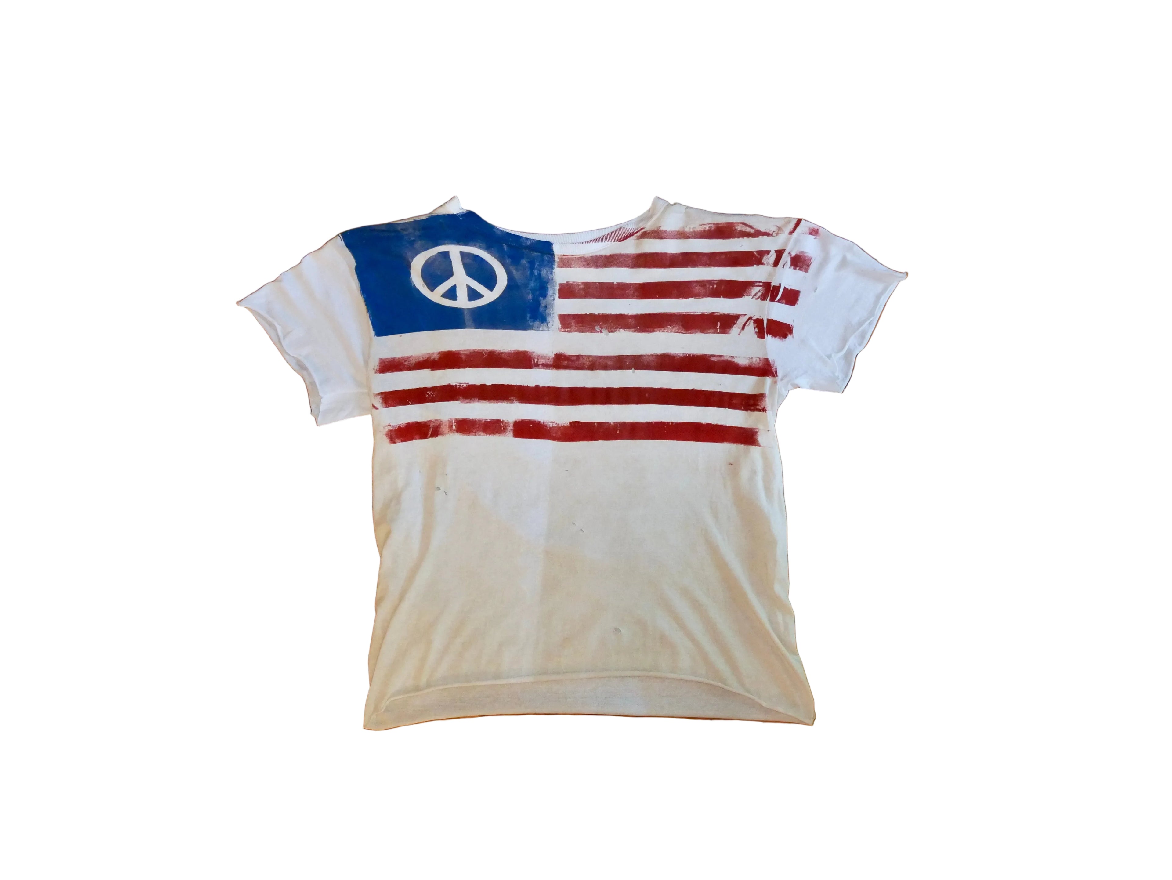 U.S. Civil Peace Flag stained and distressed tee
