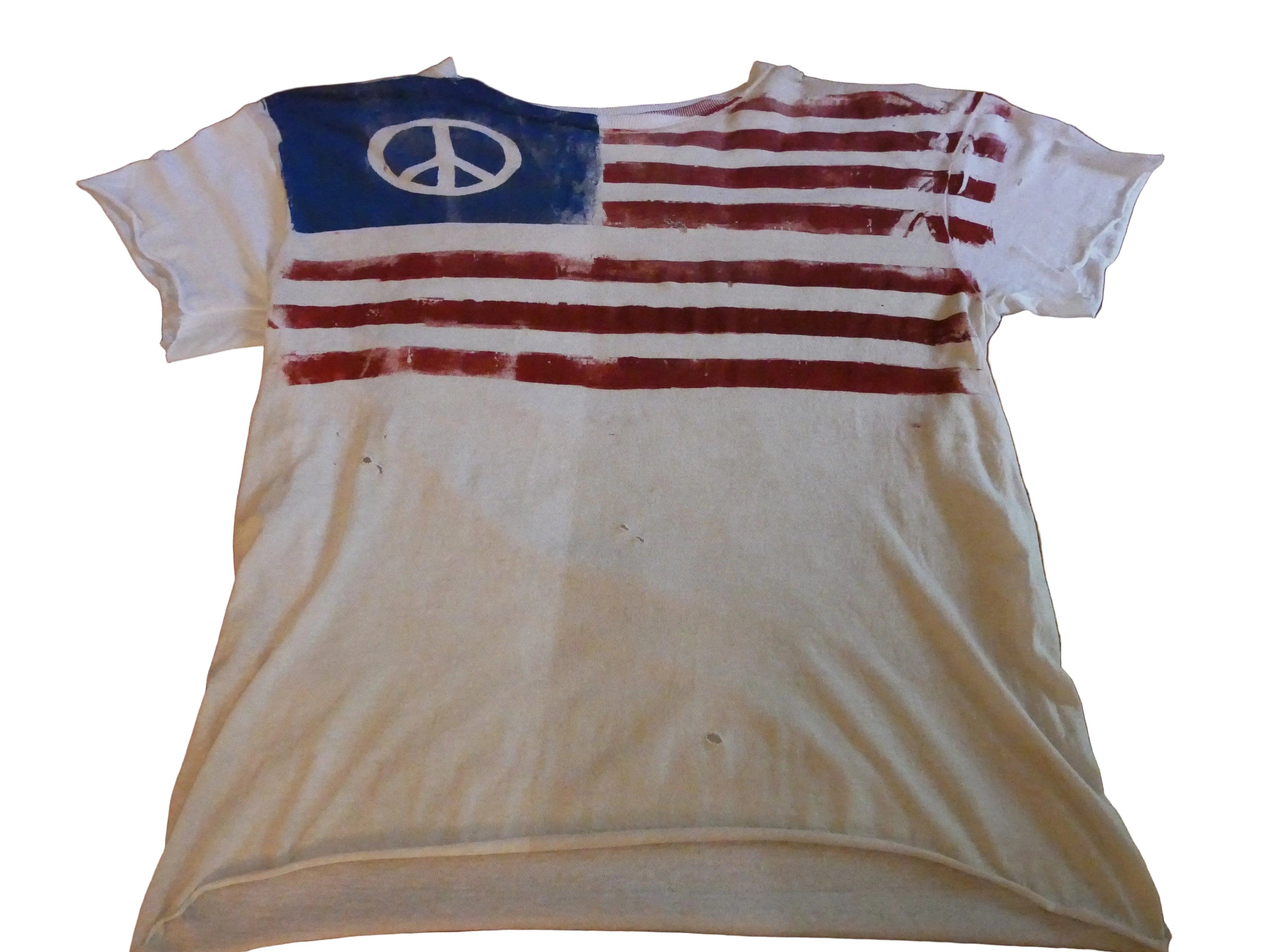 U.S. Civil Peace Flag stained and distressed tee
